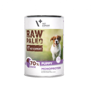 Hrana umeda pentru caini, puppy, RAW PALEO, rata, 400 g