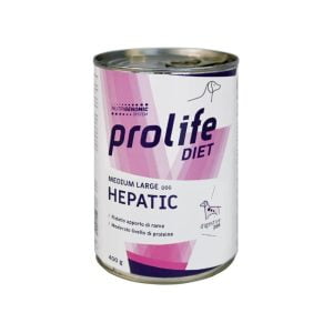 Dieta veterinara umeda prolife hepatic pentru caini de talie medie/mare conserva 400g