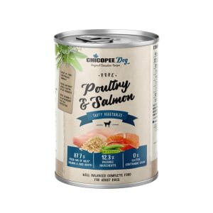 Hrana umeda pentru caini super premium chicopee pui&somon 400g