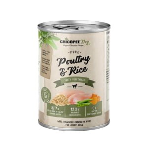 Hrana umeda pentru caini super premium chicopee pui&orez 400g